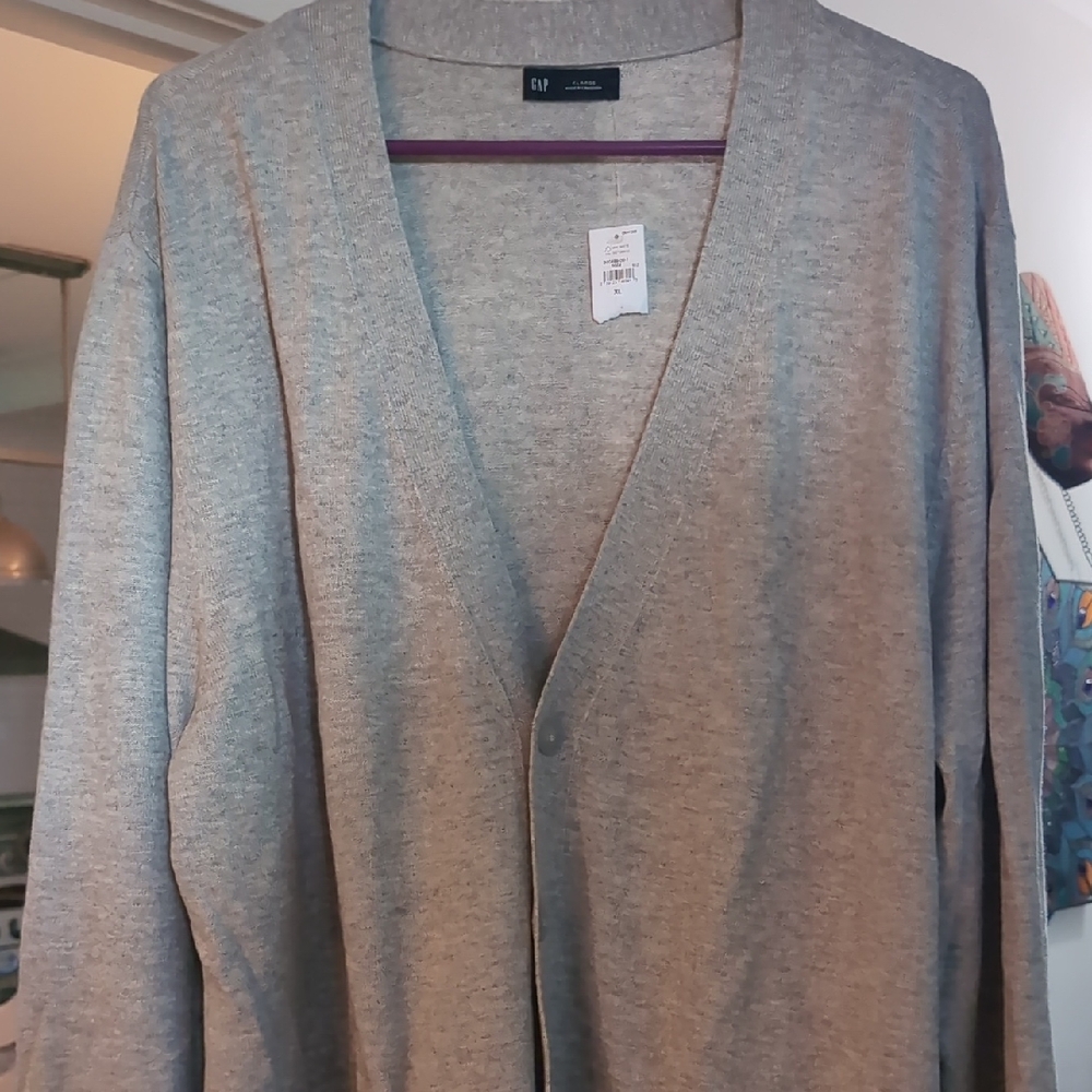 GAP Men's Light Gray Cardigan